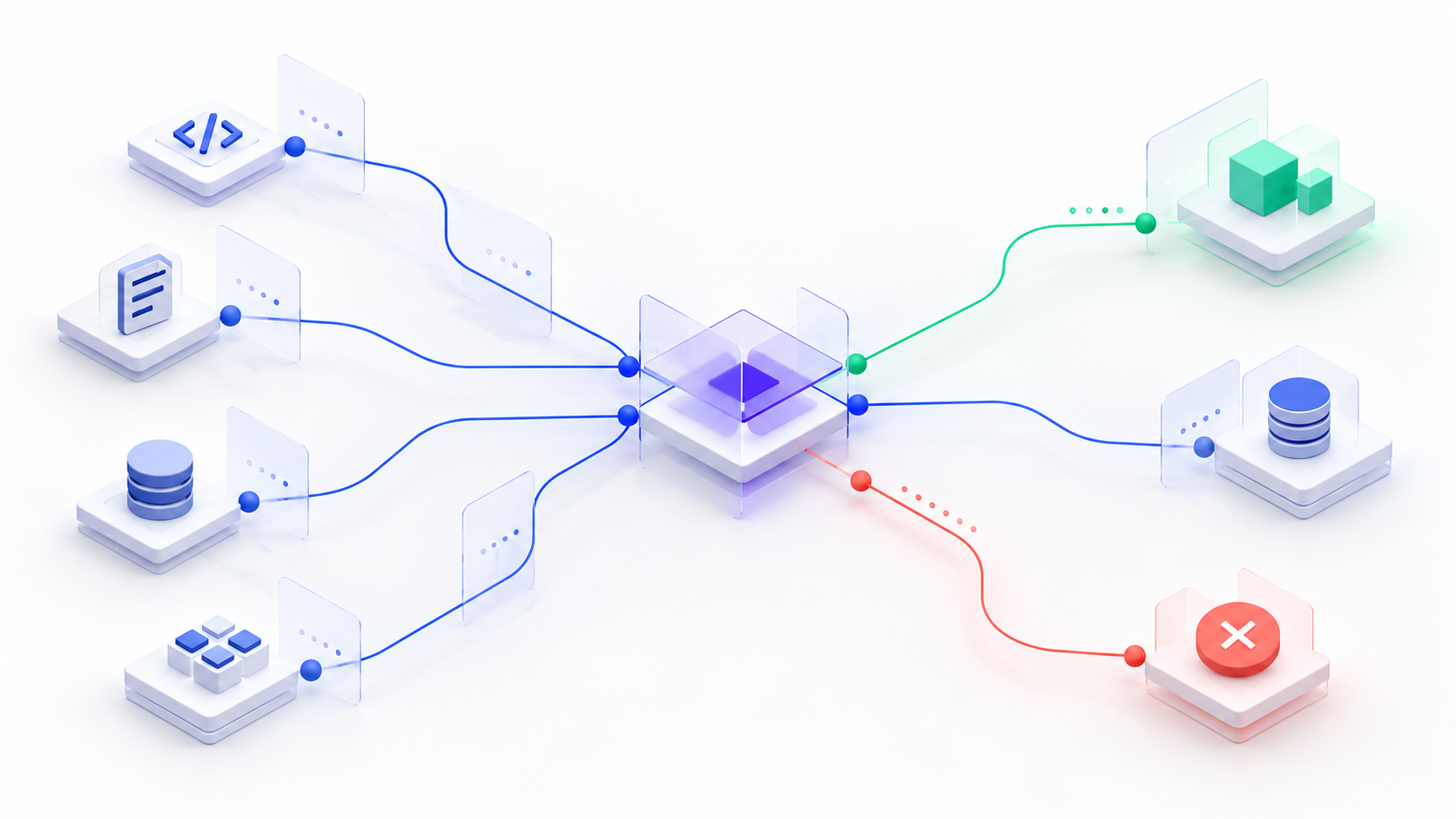 Conceptual tool routing through a control point